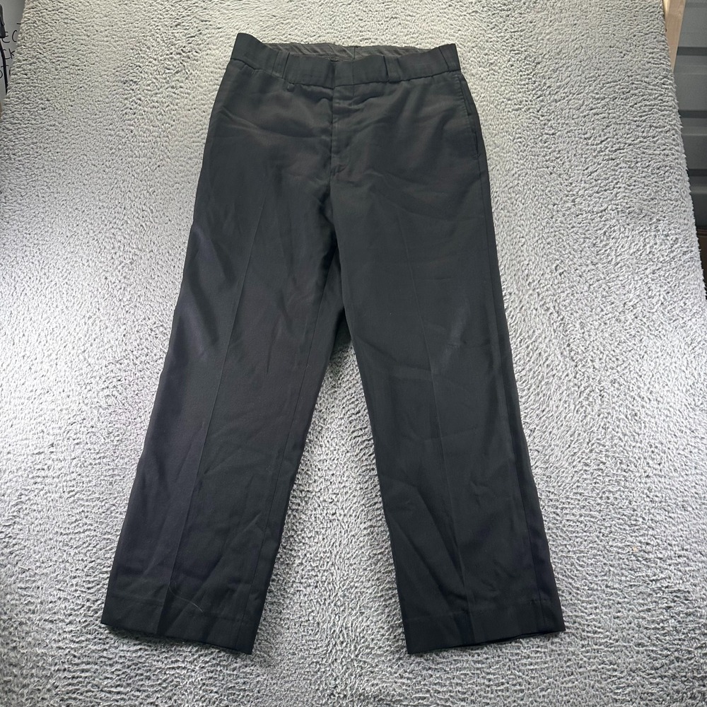 Vintage Flying Cross By Fechheimer Pant Mens 36x29 Black Dress Straight Made USA